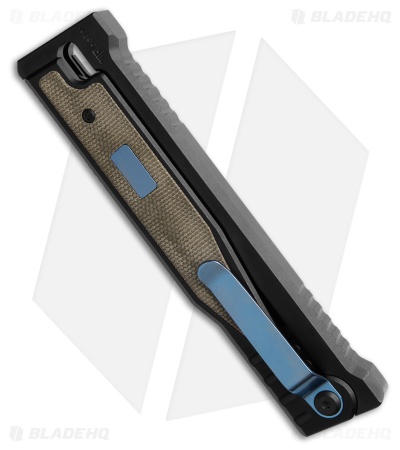 Reate OG EXO Tanto OTF Knife Black Ti/Green Micarta Inlay (3.75" Two-Tone)