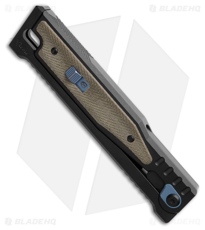 Reate OG EXO Tanto OTF Knife Black Ti/Green Micarta Inlay (3.75" Two-Tone)
