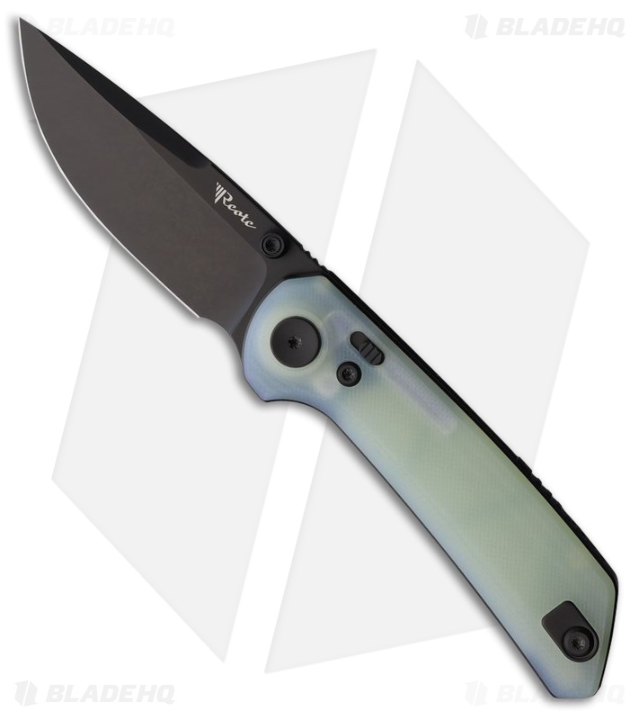Reate PL-XT Pivot Lock Knife Jade G-10 (3" Black PVD Nitro-V)