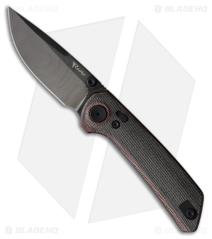 Reate PL-XT Pivot Lock Knife Red/Black Micarta Damascus