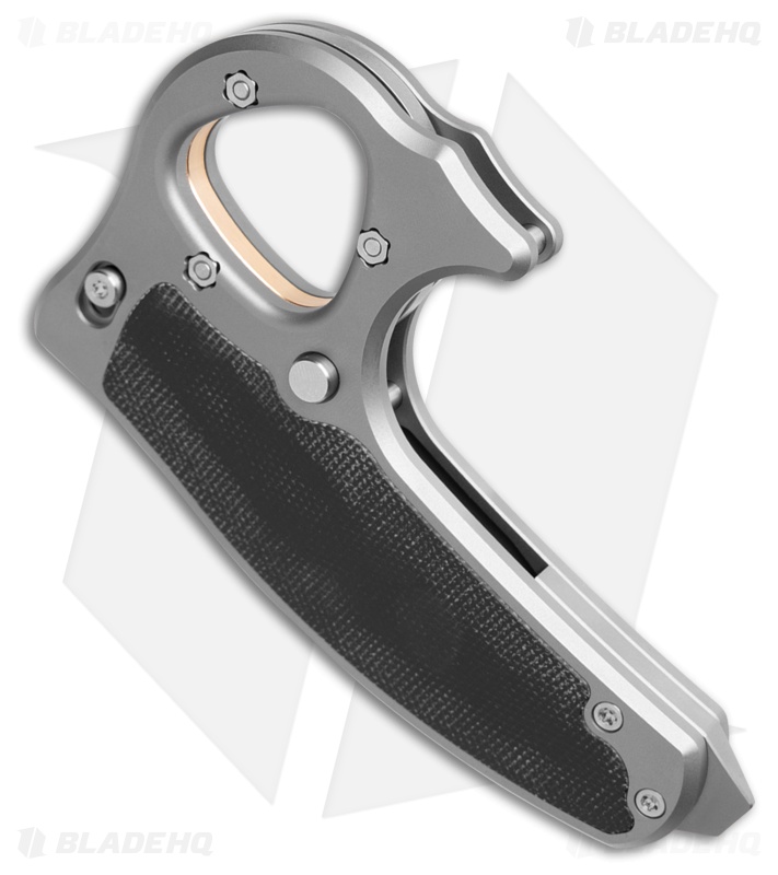 Reate EXO-D Button Lock Knife BB Ti + Black Micarta (2.7" Belt Satin ELMAX)
