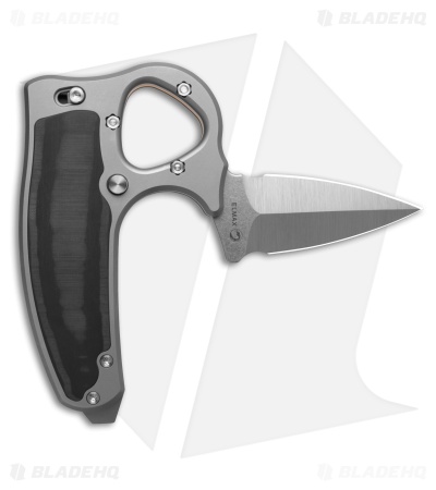 Reate EXO-D Button Lock Knife BB Ti + Carbon Fiber (2.7" Belt Satin ELMAX)