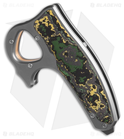Reate EXO-D Button Lock Knife BB Ti + Toxic Storm FatCarbon (2.7" Belt Satin)