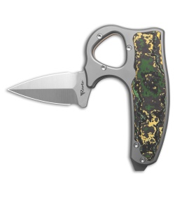 Reate EXO-D Button Lock Knife BB Ti + Toxic Storm FatCarbon (2.7" Belt Satin)