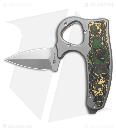 Reate EXO-D Button Lock Knife BB Ti + Toxic Storm FatCarbon (2.7" Belt Satin)