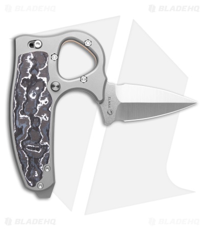 Reate EXO-D Button Lock Knife BB Ti + White Storm FatCarbon (2.7" Belt Satin)