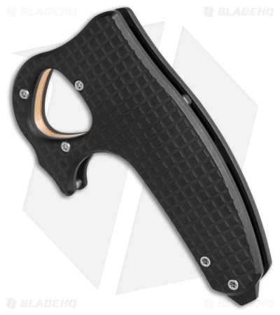 Reate EXO-D Button Lock Knife Black PVD Frag Titanium (2.7" Black DLC ELMAX)