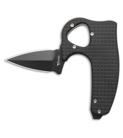 Reate EXO-D Button Lock Knife Black PVD Frag Titanium (2.7" Black DLC ELMAX)