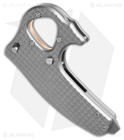 Reate EXO-D Button Lock Knife Contour Frag BB Titanium (2.7" Belt Satin ELMAX)