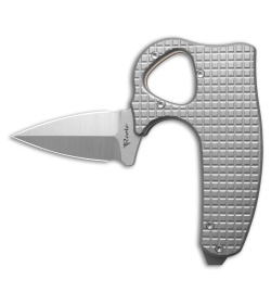 Reate EXO-D Button Lock Knife Contour Frag BB Titanium (2.7" Belt Satin ELMAX)