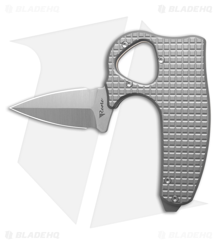 Reate EXO-D Button Lock Knife Flat Frag BB Titanium (2.7" Belt Satin ELMAX)