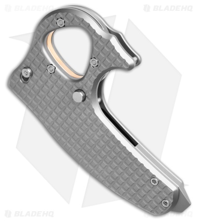 Reate EXO-D Button Lock Knife Flat Frag BB Titanium (2.7" Belt Satin ELMAX)