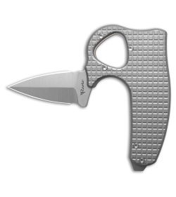 Reate EXO-D Button Lock Knife Flat Frag BB Titanium (2.7" Belt Satin ELMAX)
