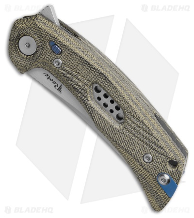 Reate PL-7 Pivot Lock Knife Green/Black Micarta (3.5" Belt Satin Nitro-V)