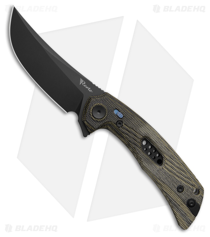 Reate PL-7 Knife Black/Green Micarta Black PVD