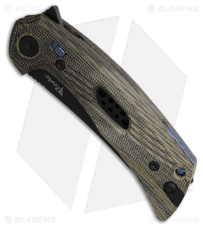 Reate PL-7 Pivot Lock Knife Green/Black Micarta (3.5" Black PVD Nitro-V)