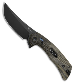 Reate PL-7 Pivot Lock Knife Green/Black Micarta (3.5" Black PVD Nitro-V)
