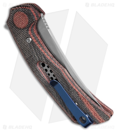 Reate PL-7 Pivot Lock Knife Red/Black Micarta (3.5" Belt Satin Nitro-V)