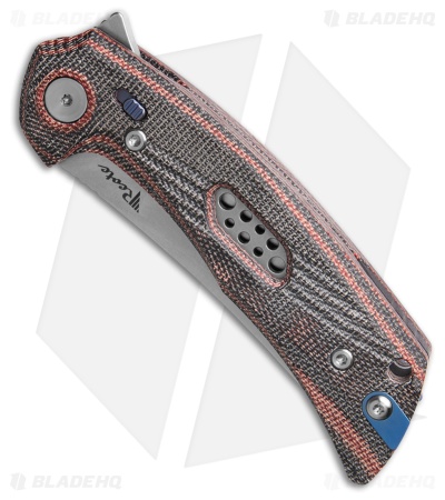Reate PL-7 Pivot Lock Knife Red/Black Micarta (3.5" Belt Satin Nitro-V)
