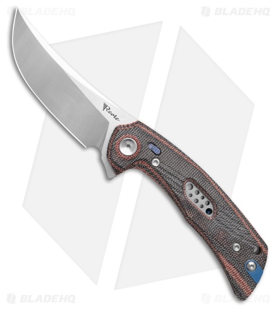 Reate PL-7 Knife Black/Red Micarta Belt Satin
