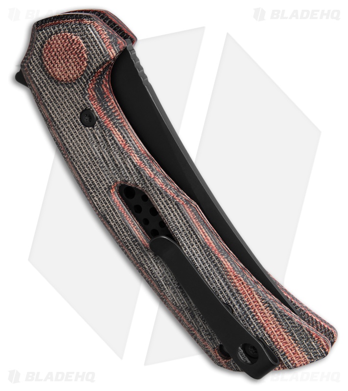 Reate PL-7 Pivot Lock Knife Red/Black Micarta (3.5" Black PVD Nitro-V)