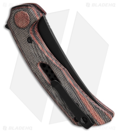 Reate PL-7 Pivot Lock Knife Red/Black Micarta (3.5" Black PVD Nitro-V)