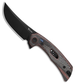 Reate PL-7 Pivot Lock Knife Red/Black Micarta (3.5" Black PVD Nitro-V)