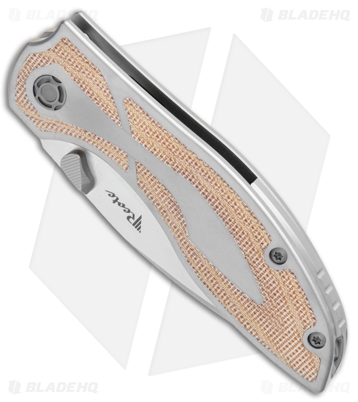 Reate Iron Frame Lock Knife w/ Thumb Stud Brown Micarta  (3.25" Satin)