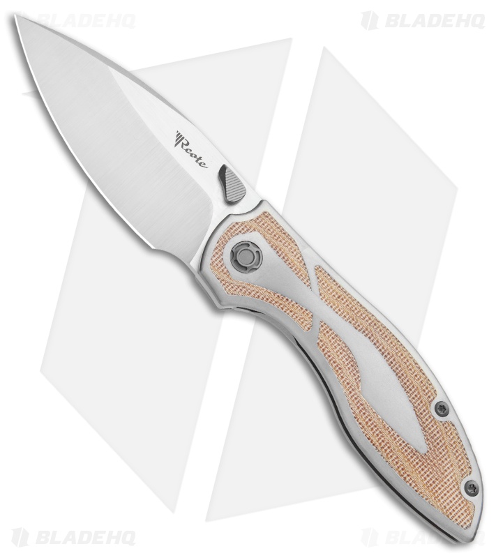 Reate Iron Frame Lock Knife w/ Thumb Stud Brown Micarta  (3.25" Satin)