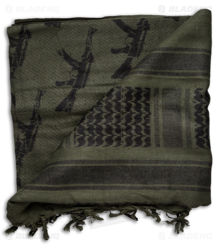 Red Rock Outdoor Gear M16 Tactical Shemagh Head Wrap (OD Green/Black)