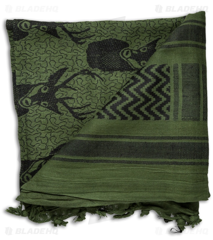 Red Rock Outdoor Gear Trophy Buck Tactical Shemagh Head Wrap (OD Green/Black)