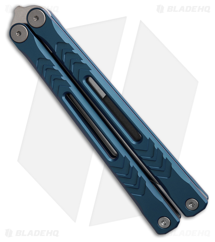 REVO Nexus Balisong Butterfly Knife Blue Anodized Aluminum (4.5" Stonewash)