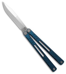 REVO Nexus Balisong Butterfly Knife Blue Anodized Aluminum (4" Stonewash)