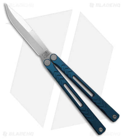 REVO Nexus Balisong Butterfly Knife Blue Anodized Aluminum (4.5" Stonewash)