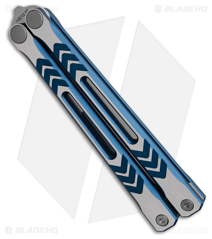 REVO Nexus Balisong Butterfly Knife Blue Two Tone Aluminum (4.5" Stonewash)