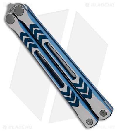 REVO Nexus Balisong Butterfly Knife Blue Two Tone Aluminum (4.5" Stonewash)