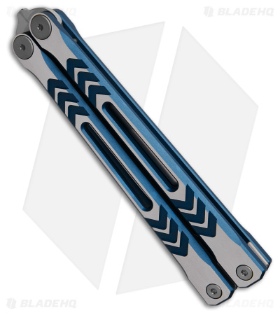 REVO Nexus Balisong Butterfly Knife Blue Two Tone Aluminum (4.5" Stonewash)