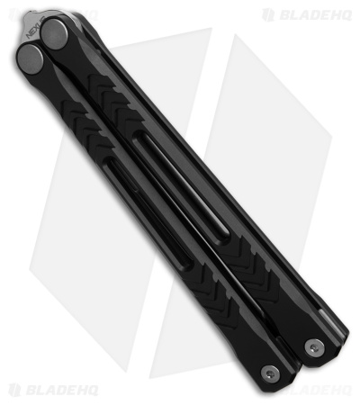 REVO Nexus Balisong Butterfly Knife PVD Black Aluminum (4.5" Stonewash)