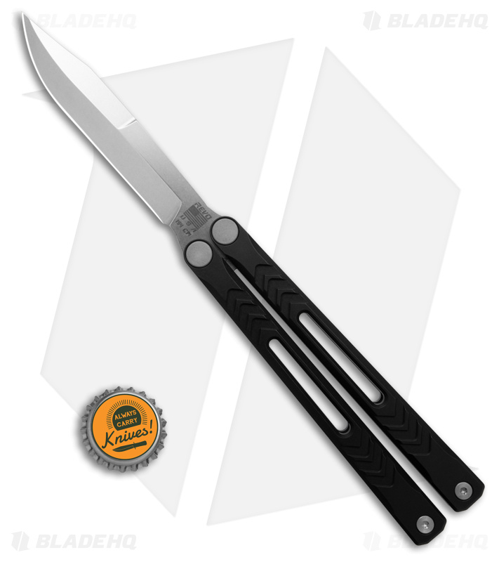 REVO Nexus Balisong Butterfly Knife PVD Black Aluminum (4.5" Stonewash)