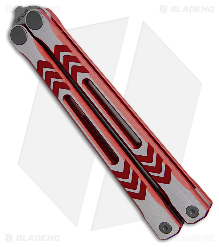 REVO Nexus Butterfly Knife | 2 Tone Red Aluminum - Blade HQ