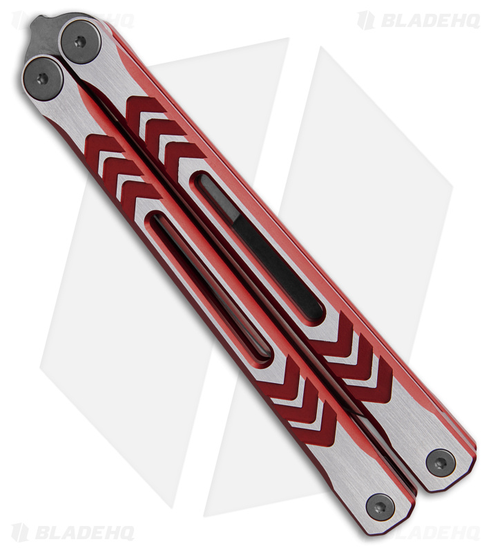 REVO Nexus Balisong Butterfly Knife Red Two Tone Aluminum (4.5" Stonewash)