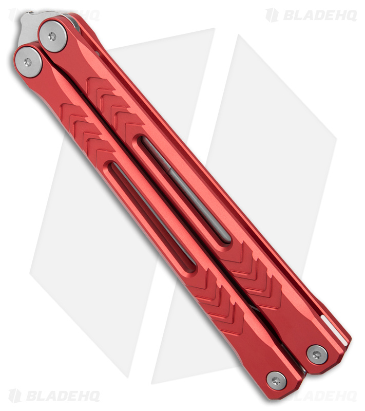 REVO Nexus Balisong Butterfly Knife Red Anodized Aluminum (4.5" Stonewash)