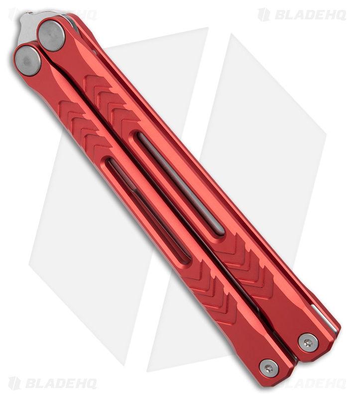 REVO Nexus Balisong Butterfly Knife Red Anodized Aluminum (4.5" Stonewash)