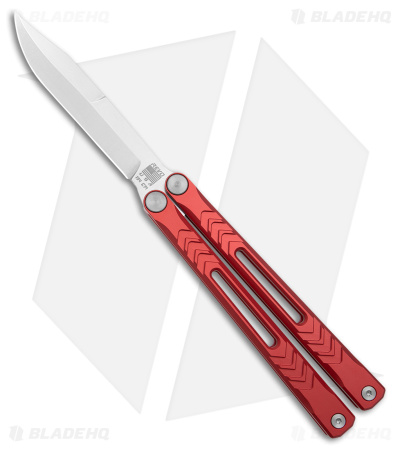 REVO Nexus Balisong Butterfly Knife Red Anodized Aluminum (4.5" Stonewash)