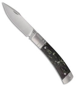 Rike Knife Slip Joint Pocket Knife Black + Green Carbon Fiber (3" Satin M390)