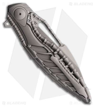 Rike Knife Thor 6 Frame Lock Knife Gray Titanium (3.4" Bead Blast M390)