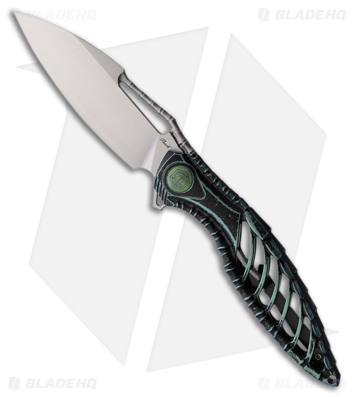 Rike Knife Thor 6 Knife | Black Green Ti | M390