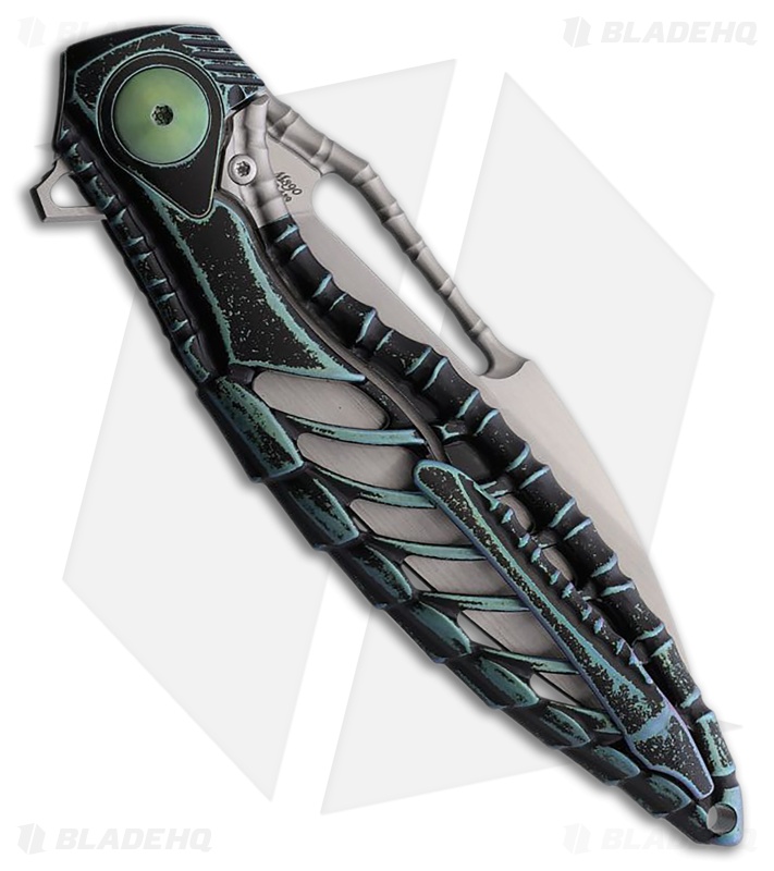 Rike Knife Thor 6 Knife | Black Green Ti | M390