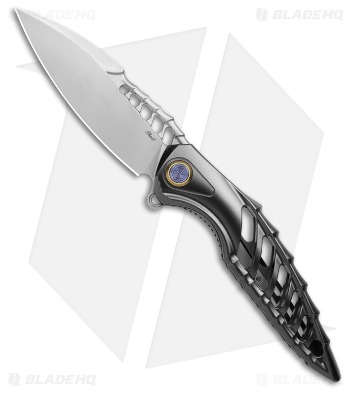 Rike Knife Thor7 Liner Lock Knife Integral Black Holed Titanium(3.5" S90V)