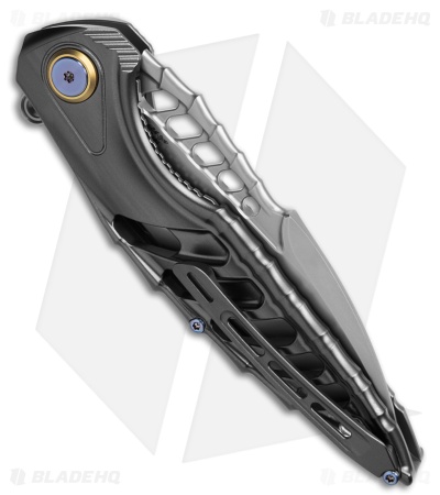 Rike Knife Thor7 Liner Lock Knife Integral Black Holed Titanium(3.5" S90V)